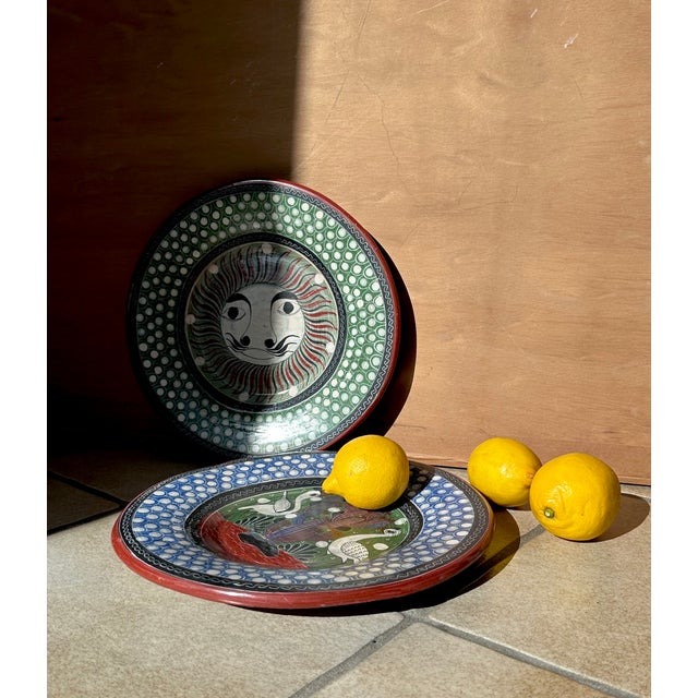 Hand-Painted Ceramic Art Wall Plates from Salvador Vazquez Carmona, Mexico, 1970s, Set of 2 For Sale - Image 11 of 13