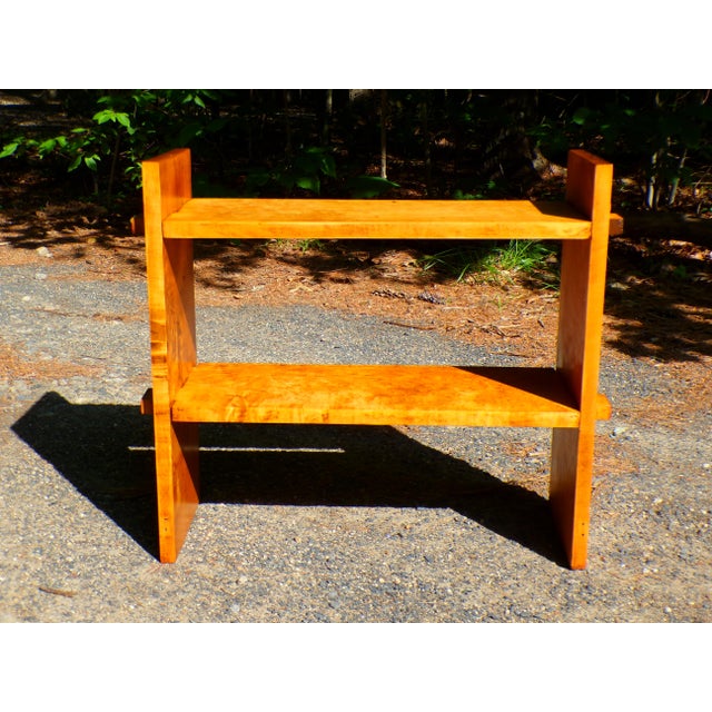 Brown Vintage Arts & Crafts Style Low Bookcase Shoe Rack Open Shelf For Sale - Image 8 of 16