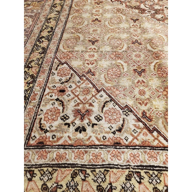 Antique Tabriz Carpet, Handmade Persian Rug in Masculine Gold, Brown and Taupe For Sale - Image 9 of 12