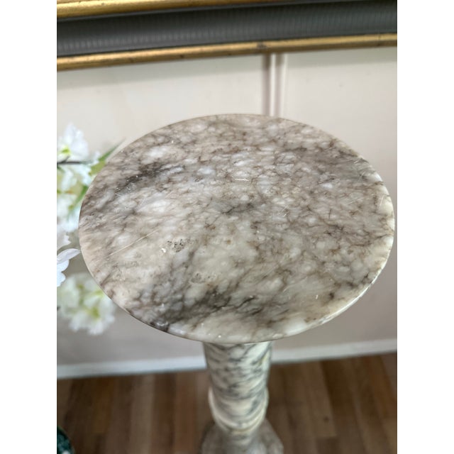Gray Antique Carved Marble Pedestal Column Stand For Sale - Image 8 of 10