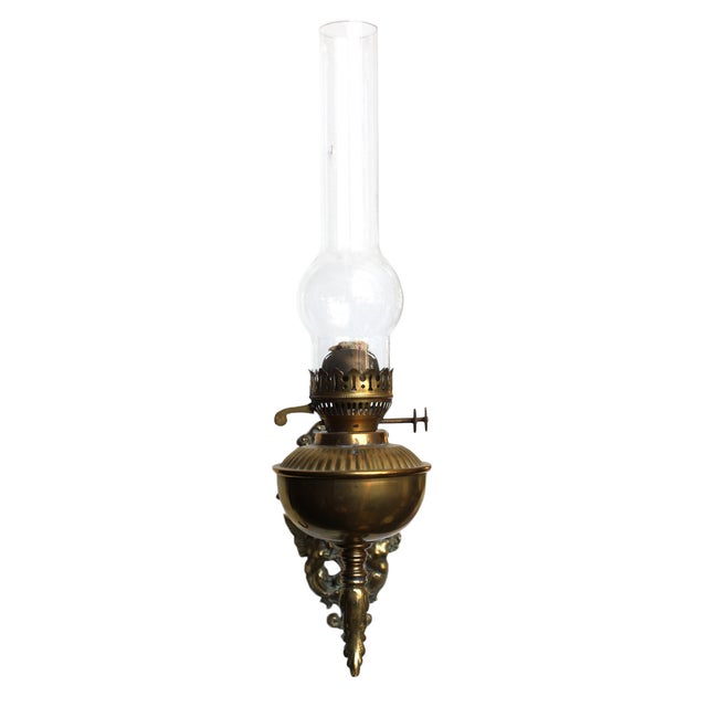 Brass Wall Bracket Oil Lamp Chairish