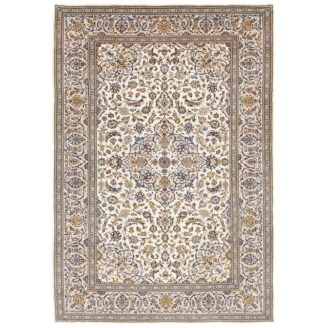 Hand-knotted Kashan Oriental rug | Knot density: 200,000/m² | Material: 100% virgin wool / 100% cotton | Size: 205 x 299...