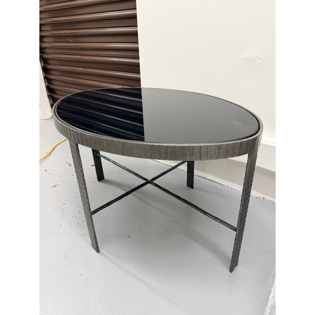 Black Ward Bennett Black Glass Coffee Table For Sale - Image 8 of 9