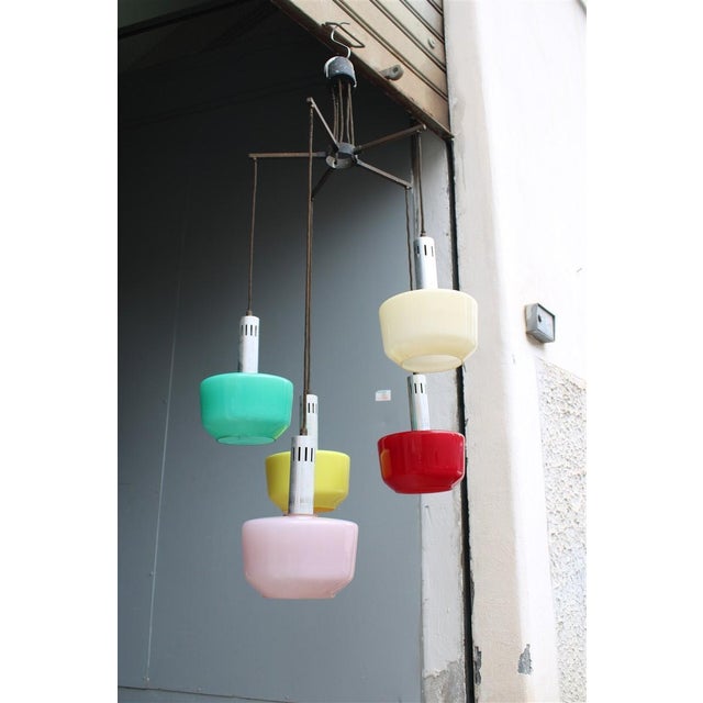 Murano Glass Pendant from Vistosi, 1950, in Very Good conditions. Designed 1950 to 1959 This piece has an attribution...