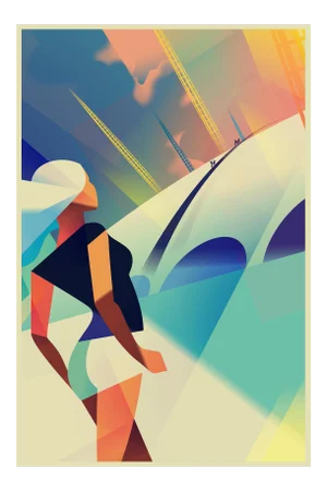 Danish Modern Travel Poster, London O2 Arena