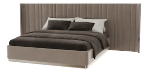 Saga 125 Italian Curved Bed in Nabuck Leather from Kabinet