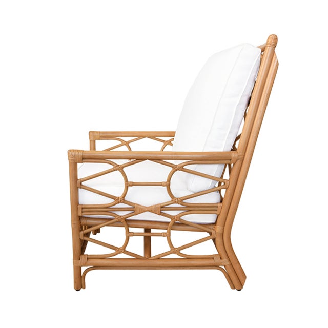 Matthew Izzo Worlds Away Auburn Rattan Club Chair | Chairish