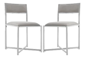 Chrome Side Chair in Grey & Chrome - a Pair