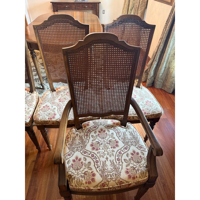 Ethan Allen Vintage Ethan Allen Cane Back Dining Chairs- Set of 6 For Sale - Image 4 of 12