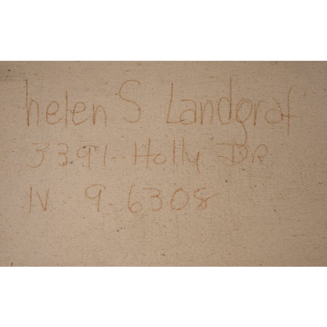 "The Victorian Sentinel" - Mid-Century Architectural Landscape in Oil on Canvas by Helen Landgraf For Sale - Image 10 of 10