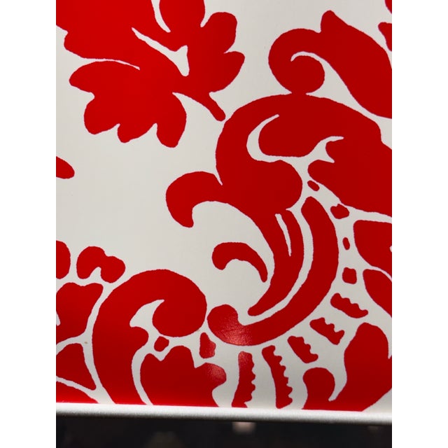 Red Dwm Maloos Custom Damask Lighting Pendant For Sale - Image 8 of 12