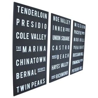 San Francisco Cable Car Destination Signs - S/3 For Sale