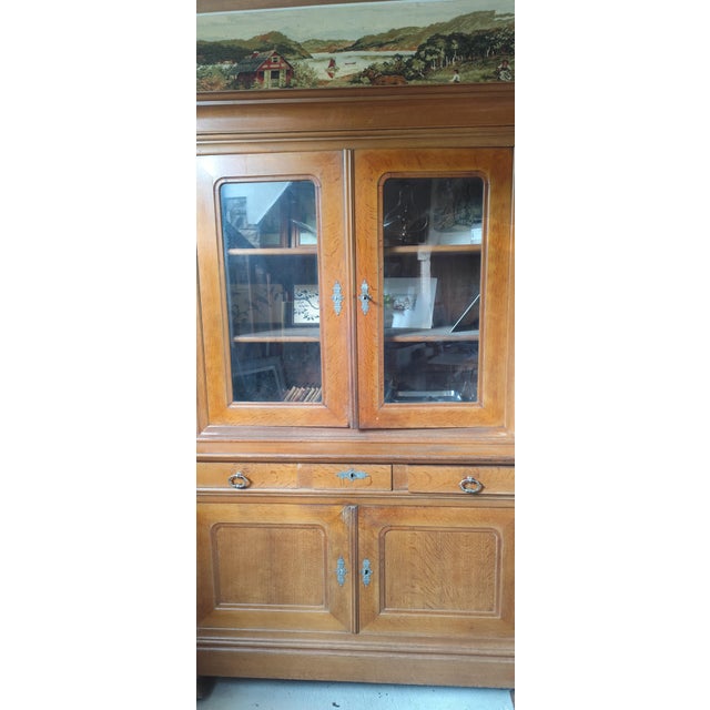 Antique French Oak Bookcase, 1890s For Sale - Image 9 of 14