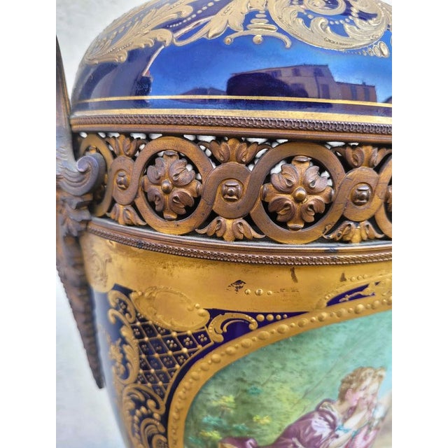 Covered Porcelain Vases in the style of Sèvres, Set of 2 For Sale - Image 16 of 18