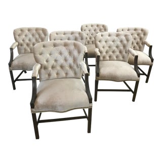 Rose Tarlow Melrose House Chippendale Dining Arm Chairs - Set of 6 For Sale