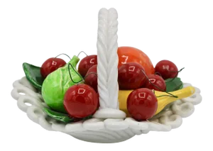 Mid Century Italian Ceramic Fruit Basket