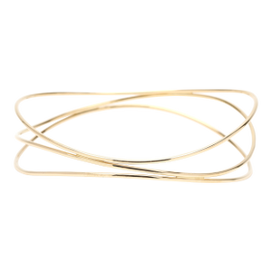 Tiffany & Co Elsa Peretti Wave 3 Row Bangle Bracelet, 18k Yellow Gold, 7.5 Inch