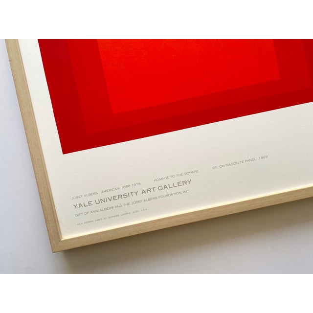 Red Josef Albers Vintage 1978 Mid Century Modernist Framed Fine Art Silkscreen Print " Homage to the Square " 1969 For Sale - Image 8 of 16
