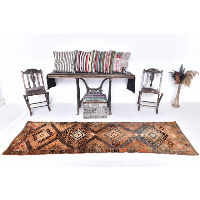Vintage Runner Rug in Wool For Sale - Image 3 of 12