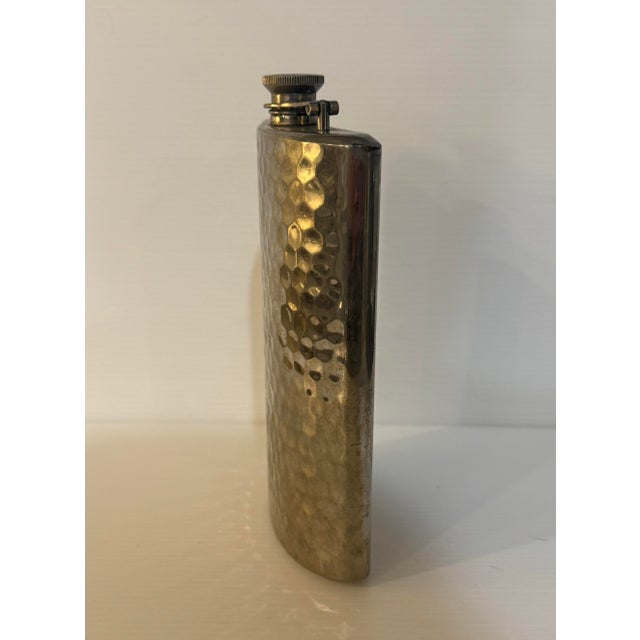 Vintage Japanese Hammered Stainless Steel 16 Oz Mid-Century Modern Bar Flask For Sale In Phoenix - Image 6 of 12