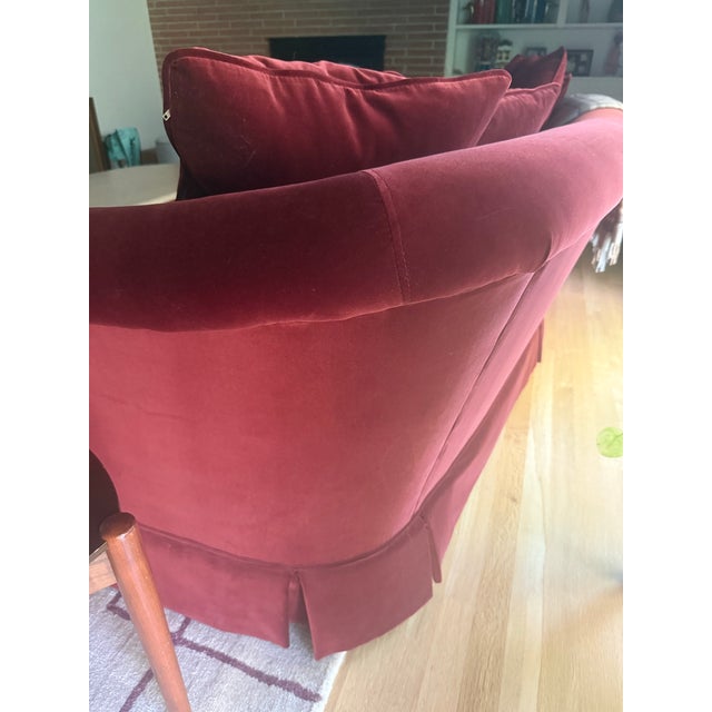 Mid-Century Modern Mid Century Rolled-Arm Curved Sofa For Sale - Image 3 of 10