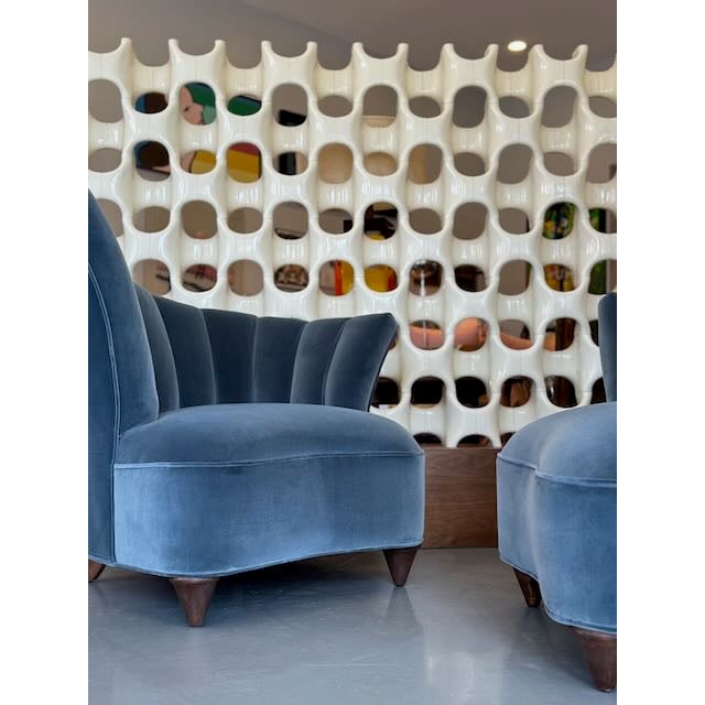 Vintage Pair of Art Deco Style Velvet Chairs For Sale - Image 13 of 15