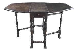 Antique William & Mary Style Walnut Dropleaf Gateleg Parlor Table