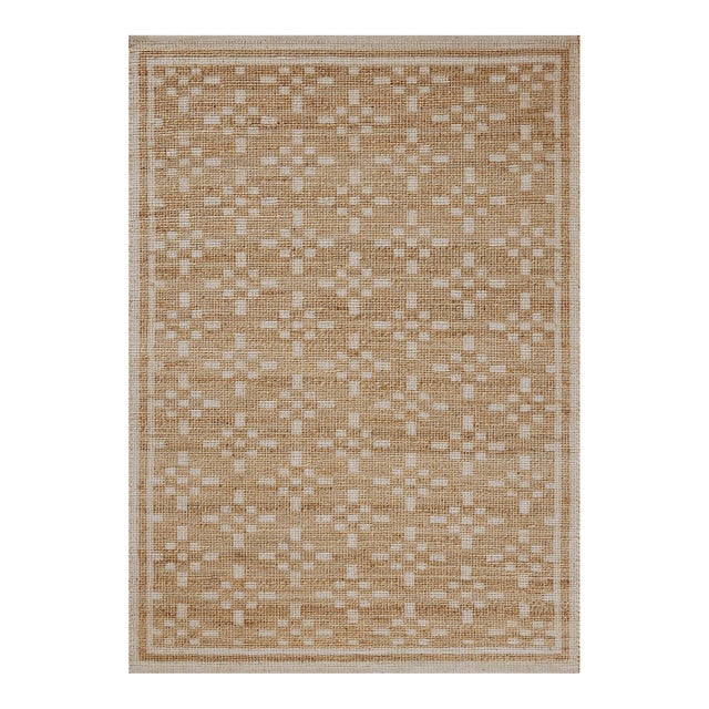Chris Loves Julia x Loloi Judy Natural / Ivory 18" x 18" Sample Rug For Sale