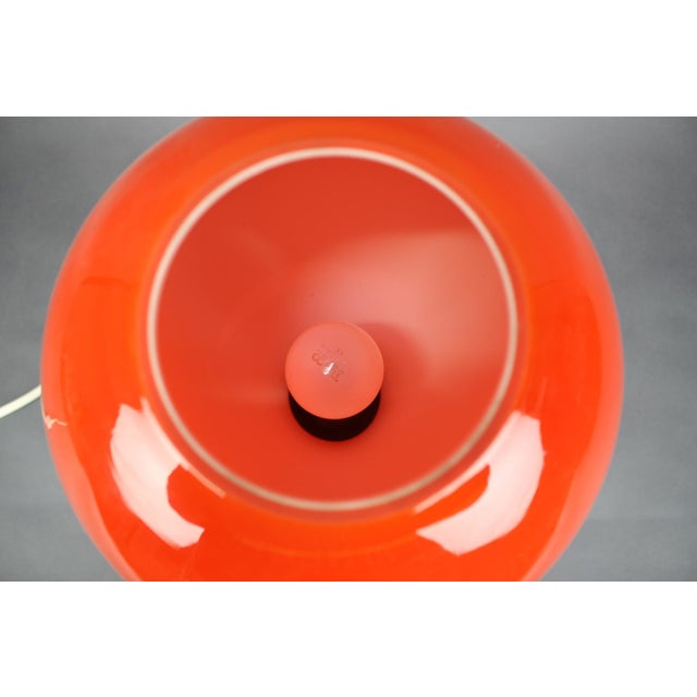 Czech Orange Opaline Glass Mushroom Table Lamp, 1970s For Sale - Image 6 of 13