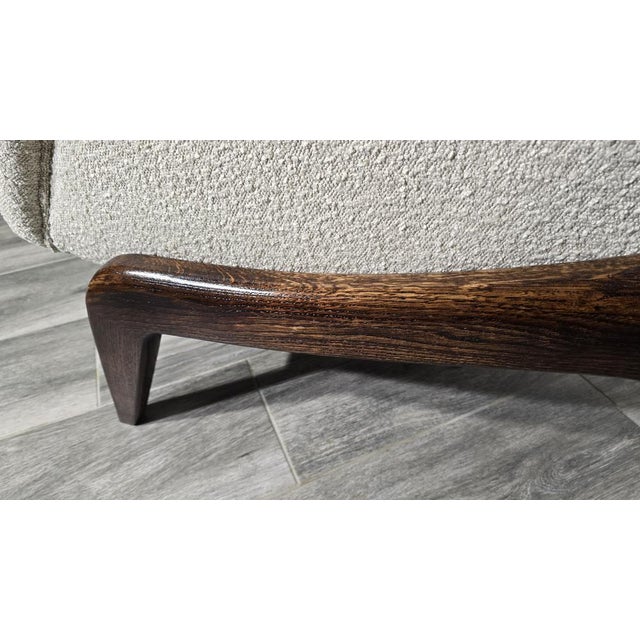 Wood Mid-Century Armchair in Fabric and Wood For Sale - Image 7 of 12