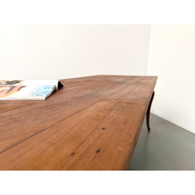Large Cherrywood Farmhouse Table, 1900s For Sale - Image 16 of 18