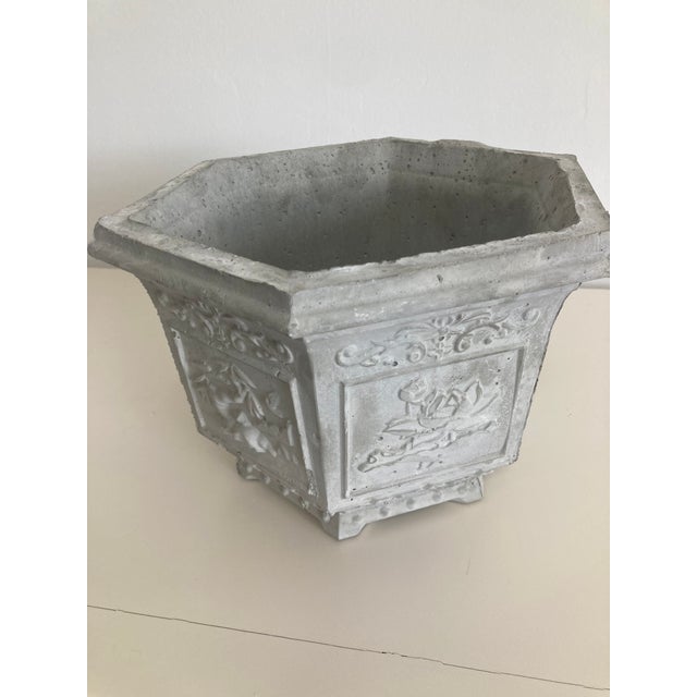 Asian Cast Stone Cache Pot -1 For Sale - Image 4 of 9