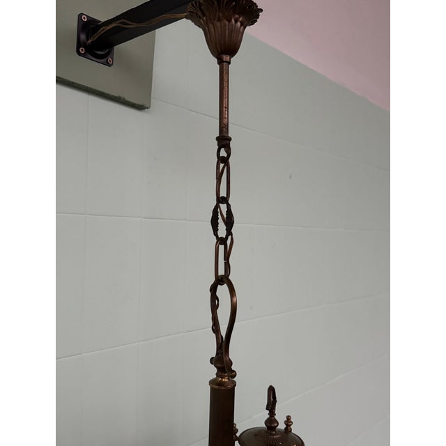 Neoclassical Empire Brass and Glass Chandelier, 1950s For Sale - Image 6 of 18