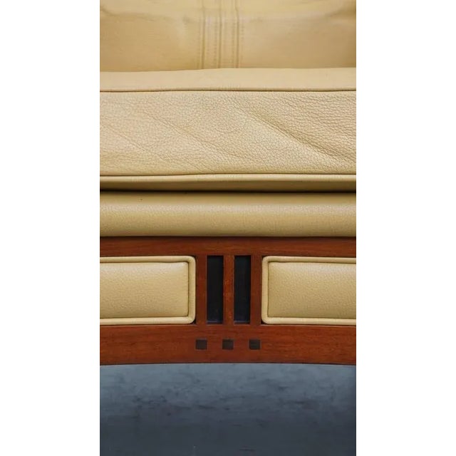 Art Deco Decoforma Series High Back Armchair in Yellow Leather from Schuitema For Sale - Image 13 of 16