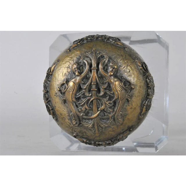 Baccarat Crystal and Bronze Inkwell Attributed to Baccarat, 19th Century For Sale - Image 4 of 16