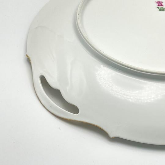 Antique Art Deco Limoges Tressemanes Et Vogt T&v Serving Platter With Handles (Flower Pattern on Border) For Sale - Image 14 of 18