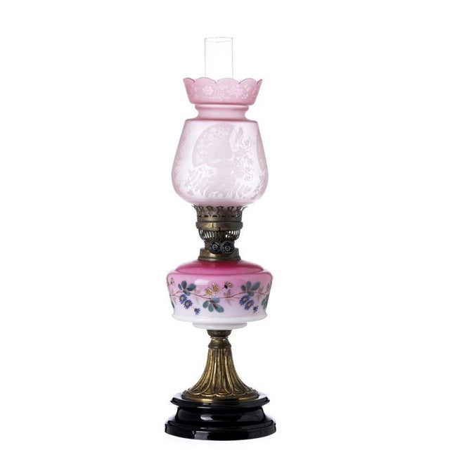 20th Century Oil Lamp in Opal Glass For Sale - Image 6 of 6