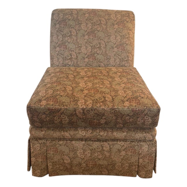 Henredon Floral Accent Slipper Chair For Sale