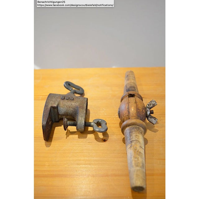 Brown Antique Wooden Head with Mount, 1890s For Sale - Image 8 of 9