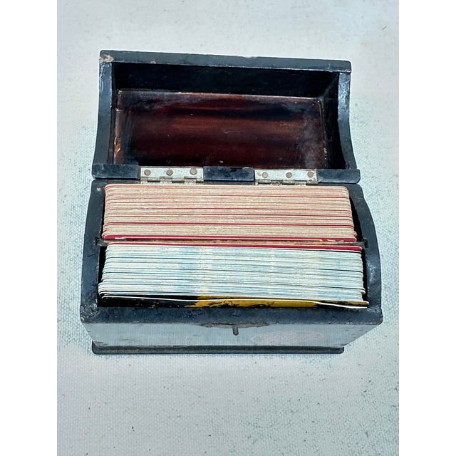 Vintage Hand Painted Playing Card Box For Sale - Image 10 of 10