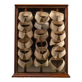 Antique Wood and Glass Mercantile Collar Display Case for C. W. Ferguson For Sale