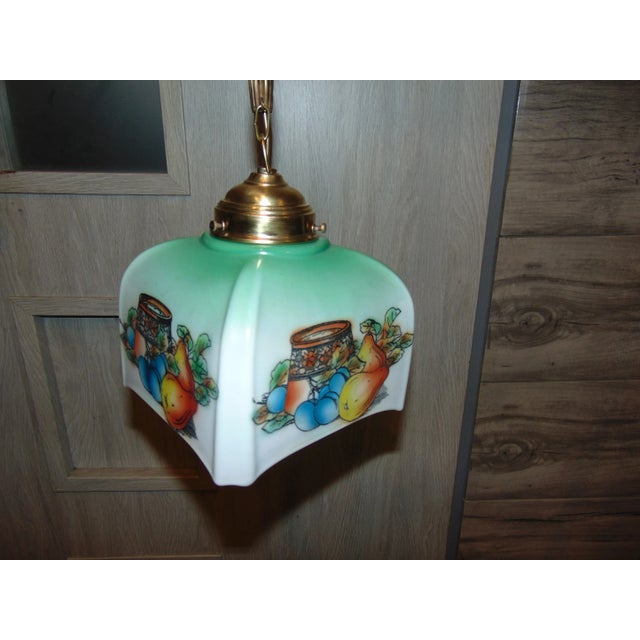 Art Nouveau brass lamp, chandelier, dimensions: height 61.5 cm. diameter 15 cm. European Plug (up to 250V).The wiring of...