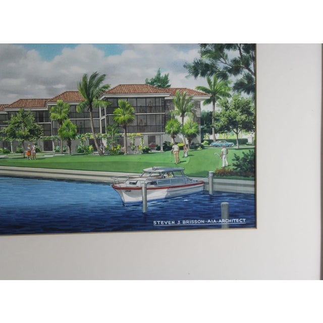 Architectural Renderings Somerset at Moorings, 1970s, Watercolor, Framed, Set of 2 For Sale - Image 10 of 13