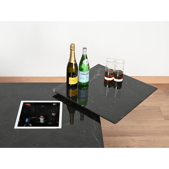 Italian Coffee Table in Black Marquina Marble and Chrome with Tray, Cattelan, 1970s For Sale - Image 6 of 18