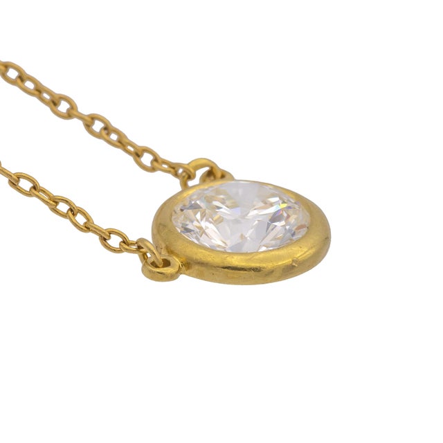 Metal Vintage Tiffany & Co Elsa Peretti Diamond by the Yard 18k Necklace .90ct 1980's For Sale - Image 7 of 9