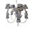 Wood Vintage Chandelier Blue White Ceramic Rooster Chicken French Country Lighting For Sale - Image 7 of 8