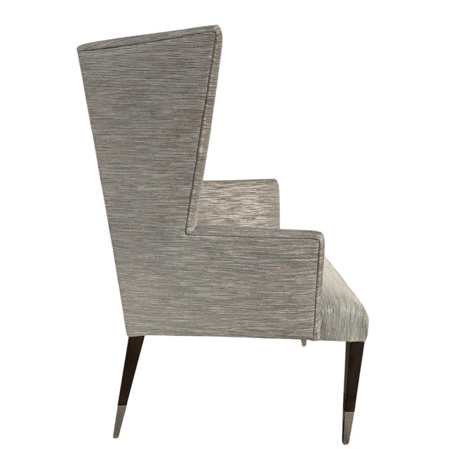 J. Robert Scott J. Robert Scott Modern Designer Wing Back Arm Chair For Sale - Image 4 of 5