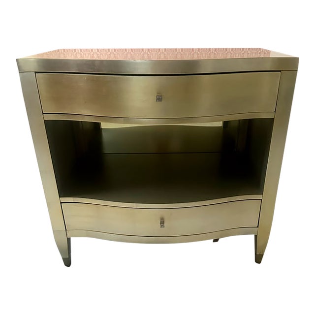Vintage Louis J Solomon Champagne Gold 2 Drawer Dresser. For Sale