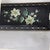 Mid Century Toleware Floral Tray Bar Cart Sever Black Oblong For Sale - Image 6 of 15