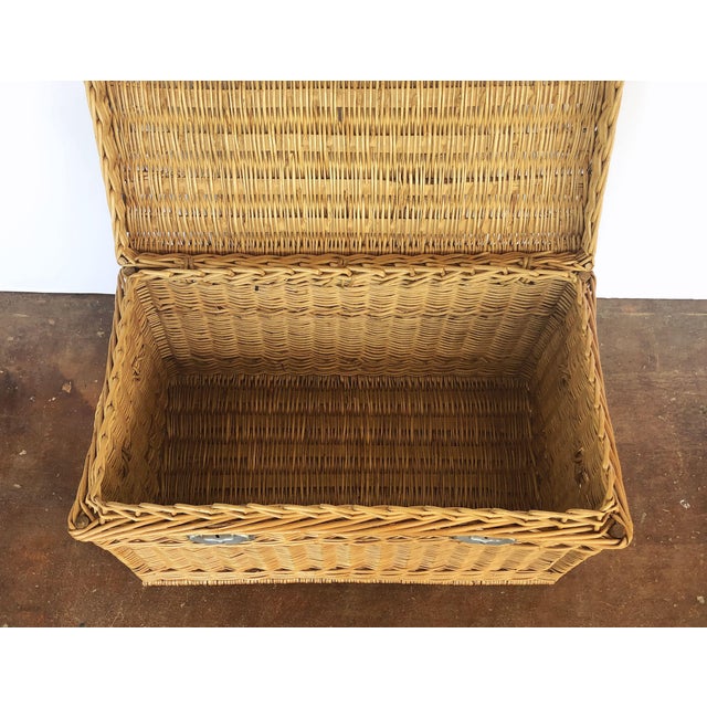 Large French Willow Basket Hamper Chairish